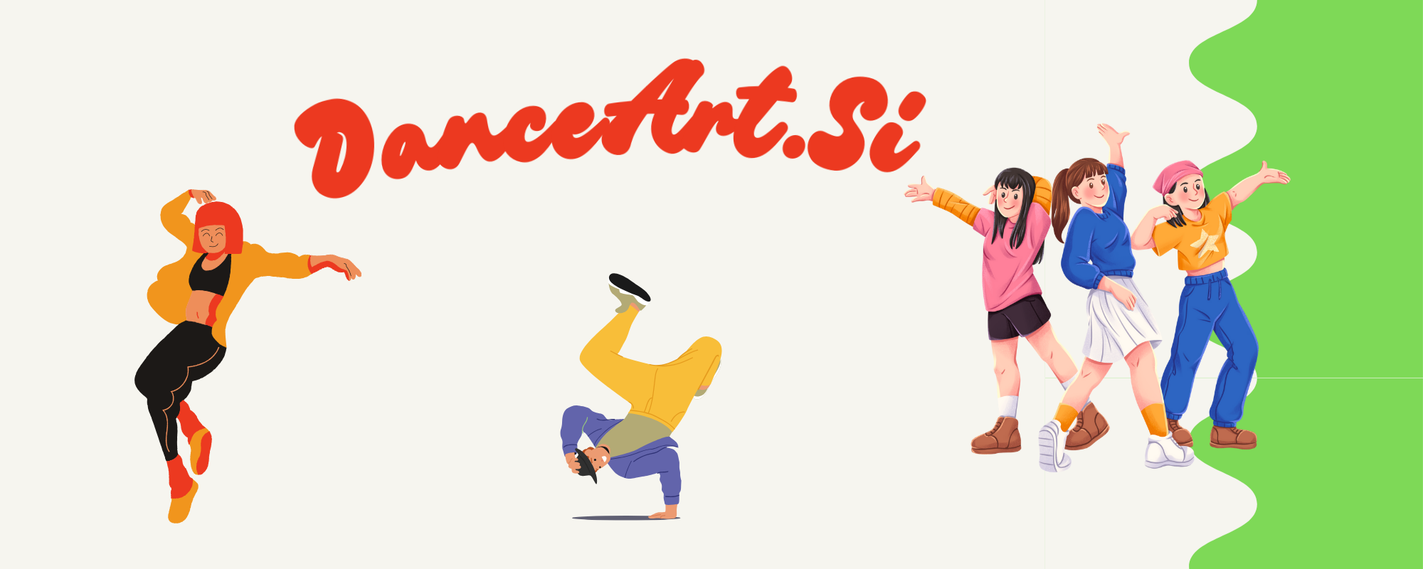 Pink blue playful illustration children's dance flyer (presentation) 3